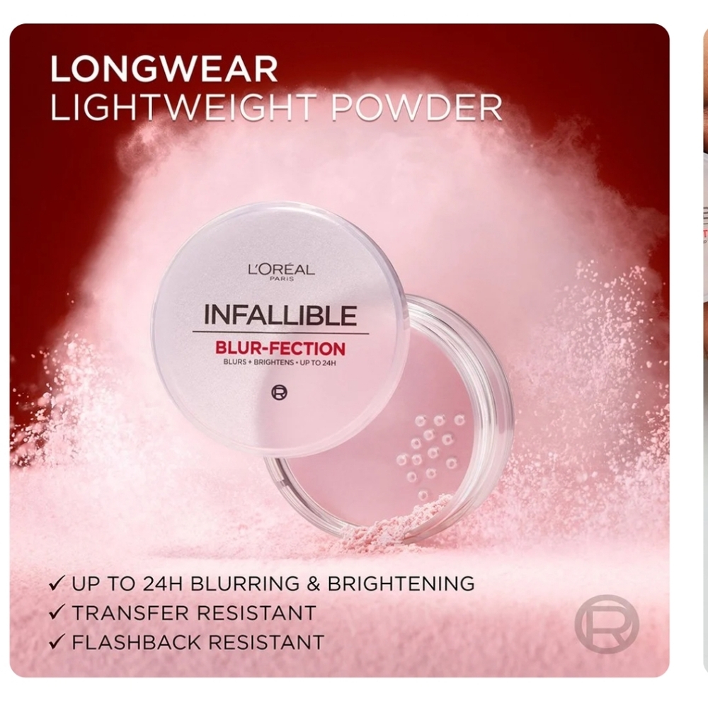 Infallible Blur-Fection Loose Setting Powder - Light Pink - Picture 4 of 8